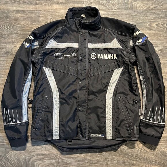 Yamaha Other - VTG Yamaha Racing Team FXR Jacket Silver Black Made in Korea Size LT Motorsport